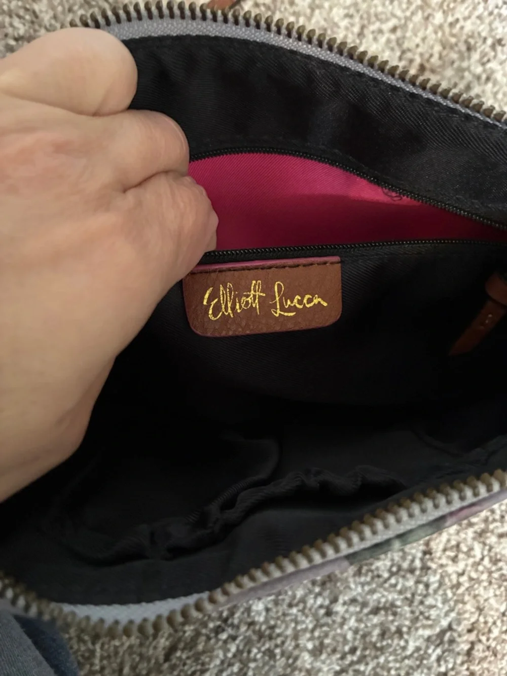 Elliott Lucca Artisan Floral Vintage Rose Crossbody Clutch Bag